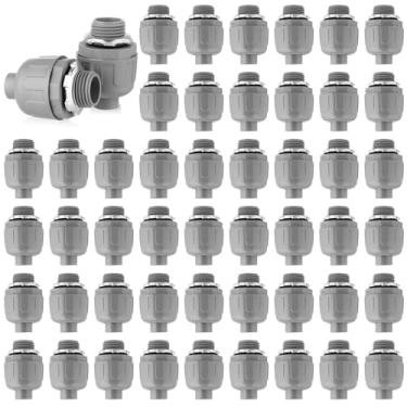 Imagem de WENORA Conector líquido apertado de 1/2 polegada, pacote com 50 acessórios de conduíte elétrico de nylon não metálico, conector de conduíte flexível reto de 180 graus para suprimentos de ferramentas