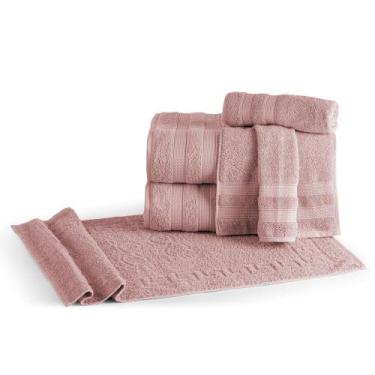 Imagem de Jogo de Toalha Banho 5 Peças 100% Algodão Comfort Mafratex - Linda Cas