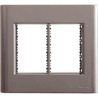 Imagem de Placa 6 Postos 4x4 Tramontina Giz Onix Metalizado Suporte