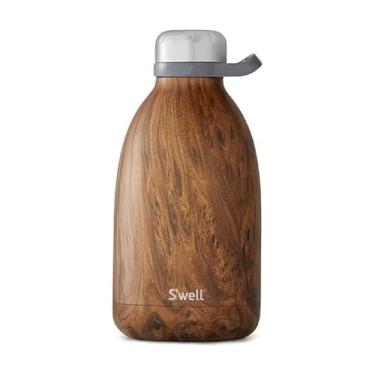 Imagem de S'well A garrafa Roamer de aço inoxidável - recipientes isolados a vácuo em camadas triplas de 64 Fl Oz-Teakwood mantém as bebidas frias por 72 horas e quentes para uma garrafa de água de viagem sem