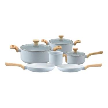 Imagem de Mimo Style, Conjunto de Panelas Antiaderente com Tampa e Cabo Soft touch Pratic Cook 6 Peças - Grafite