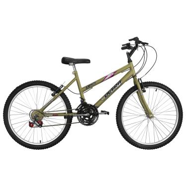Imagem de Bicicleta de Passeio Ultra Bikes Esporte Aro 24 Reforçada Freio V-Brake – 18 Marchas Verde Oliva Fosco
