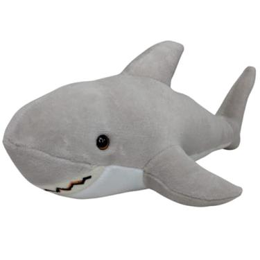Imagem de Tubarão de Pelúcia Branco, Material Macio, 31cm de Comprimento, Antialérgico, Lavável, para Crianças Acima de 6 Meses, Decoração de Quarto