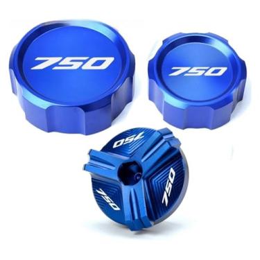Imagem de Tampa de enchimento de óleo da tampa do reservatório de freio dianteiro traseiro da motocicleta compatível com Z750 Z 750 Z750S 2005 2006 2007 2008 2009 2010 2011 2012 (3-azul)