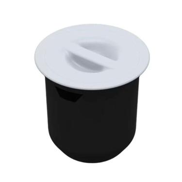 Imagem de Lixeira de Embutir Redonda 8 Litros Branca Pvc