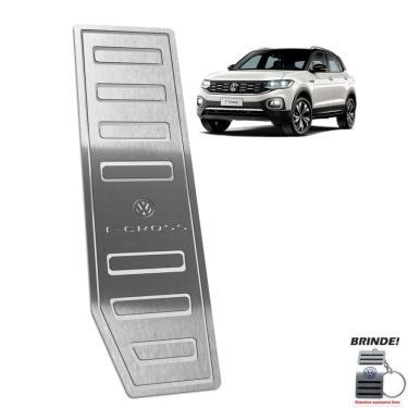 Imagem de Descanso de Pé Aço Inox Volkswagen T-Cross Gravação em Prata