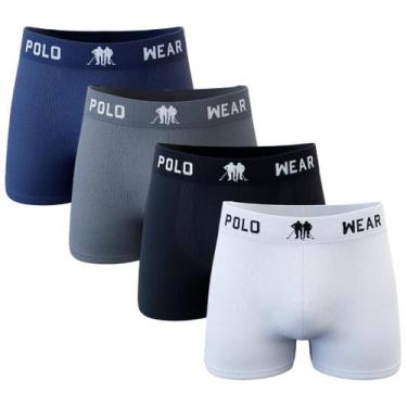 Imagem de Kit 4 Cuecas Box Microfibra Lisa Sem Costura Polo Wear, Sortido, P