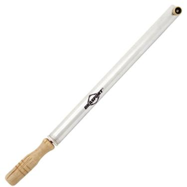 Imagem de Bomba De Ar Manual Com Bico Frontal Cromada Com Cabo De Madeira - 8895 - Brasfort