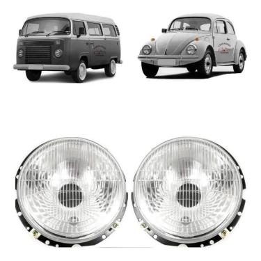 Imagem de Par farol fusca kombi passat lente de vidro esq/dir novo