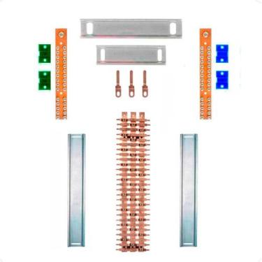 Imagem de Kit Barramento Trifásico 100A para 54 Circuitos - Zathura