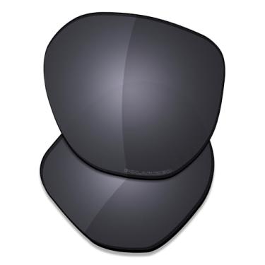 Imagem de SAUCER Lentes de reposição premium e protetores de nariz para óculos de sol Oakley Latch Alpha OO4128 High Defense - Escudo preto polarizado