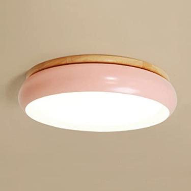 Imagem de lâmpada redonda cor teto decoração luzes nórdico macaron teto lâmpada moderna e simples led teto luz economia de energia luz noturna instalação embutida usado no quarto, (verde, 55 cm)