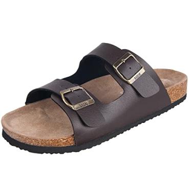 Imagem de Sandália feminina Arizona com 2 alças e palmilha de cortiça da WTW, Marrom, 6