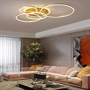 Imagem de Luminária de teto LED moderna, luminária de teto embutida, abajur de acrílico, lustre com controle remoto, iluminação de teto, lustre redondo moderno e chique para sala de 's, quarto/branco/