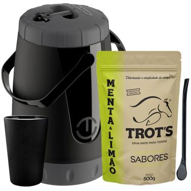 Imagem de Kit Tereré Trot`S Garrafa Cuia Bomba E Erva Menta E Limão