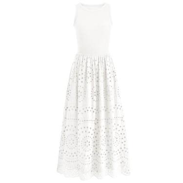 Imagem de Dress Dowerme Summer, feminino, casual, sem mangas, vestido maxi evasê