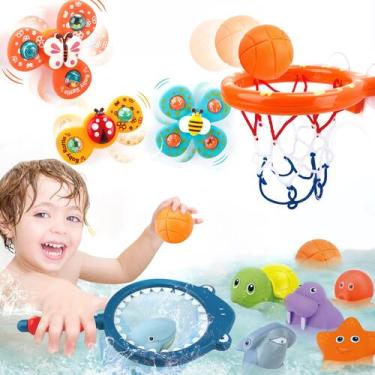 Imagem de Conjunto de brinquedos de banho OKGIUGN com cesta de basquete e jogo d