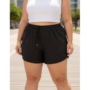 Imagem de Short Saída De Praia Feminino Plus Size Bermuda Tactel De Banho Piscin