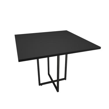 Imagem de Mesa de Jantar 04 Lugares Jade 90 cm Preto Base Metálica Industrial Preto M05 - D'Rossi
