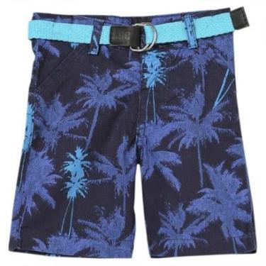Imagem de Shorts Bebê Look Jeans C/ Cinto Sarja Floral Masculino-Masculino
