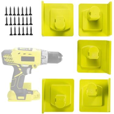 Imagem de Suporte de ferramentas de plástico, 5 peças, suporte de base de bateria para ferramentas elétricas com 20 parafusos, suporte de ferramentas pesadas, compatível com bateria de 18 V para oficina e