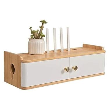 Imagem de Roteador sem fio, suporte na parede, WiFi, caixa de armazenamento, régua de energia, gerenciamento de cabos, hider para lojas, salas de estar em casa