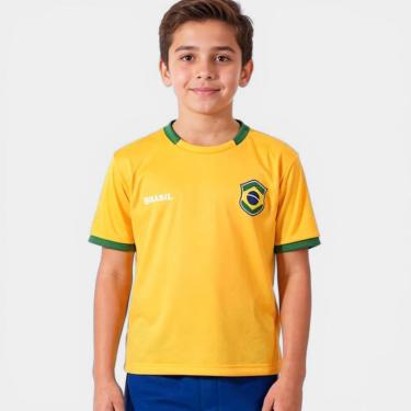 Imagem de Kit Mini Craque Brasil Infantil - Amarelo e Azul - 4-Masculino