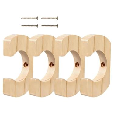 Imagem de rockible 4x Suporte para remo de caiaque Suporte para remo de madeira resistente para decoração de parede de armazenamento