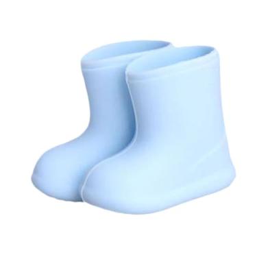 Imagem de oshhni Mini botas de chuva simulação para bonecas BJD 1/12 brinquedo sapatos de boneca fofos acessórios de casa de bonecas para crianças brincadeira de faz, Azul