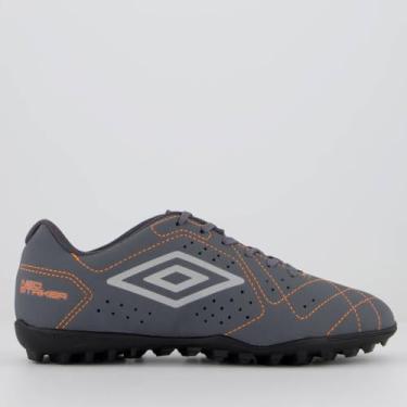 Imagem de Chuteira Umbro Neo Striker Society Cinza e Laranja 40
