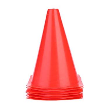Imagem de Pilipane 6 peças 18 cm cone de treinamento de futebol barreiras de plástico suporte de marcador acessório (vermelho)