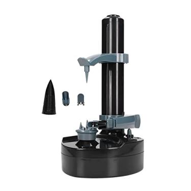 Imagem de Pilipane Descascador elétrico com lâminas de substituição, multifuncional, ferramenta de descascar cozinha rotativa automática para vegetais, frutas, batata, tomate, branco (preto)