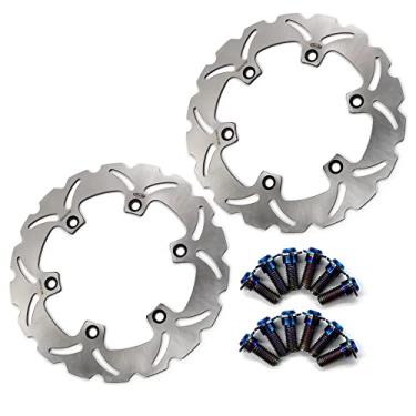 Imagem de Arashi Discos de freio dianteiro Rotores com parafusos de montagem para Honda VFR400R 1987-1988, VFR400Z 1986-1987, CBR600F 1987-1994, acessórios de substituição de motocicleta