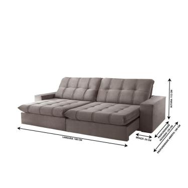 Imagem de Sofá Retrátil Caparaó 1,80m 2 Lugares Molas Ensacadas Txr Bege