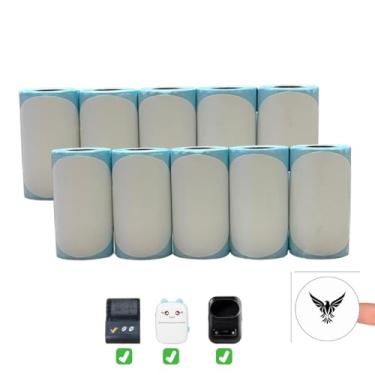 Imagem de StartBox Kit 10 Bobina Etiqueta Térmica Adesiva 50x50mm Redonda 5x5cm Compatível Com Impressoras Térmicas (1 Coluna) Rolo 75 Etiquetas cada Rolo