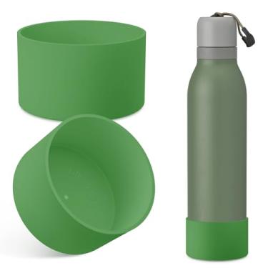 Imagem de QIONG Bota de silicone 2 peças para garrafa de água Owala FreeSip Sway 850 g e 1,134 g, copo de 1,134 g e torção 680 g, capa protetora antiderrapante para acessórios de garrafa de água de aço
