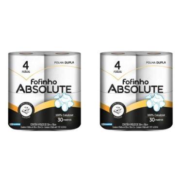 Imagem de Kit 2 Pacotes de Papel Higiênico Folha Dupla Fofinho Absolute com 4 ro