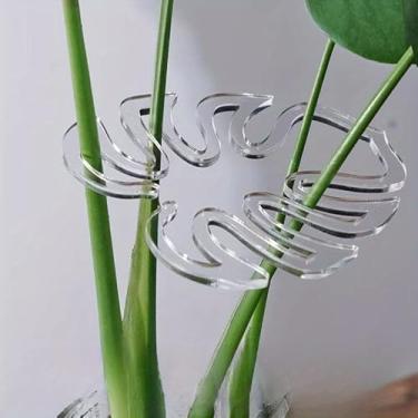 Imagem de Pacote com 5 clipes de suporte de plantas flexíveis transparentes - braçadeiras de jardim ajustáveis de plástico com aderência antiderrapante, para uso interno/externo, estufa, bonsai, Monstera