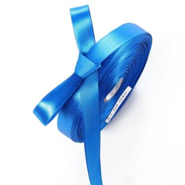 Imagem de Fita de cetim azul real de 1,27 cm x 50 metros fitas de tecido de face única para embrulho de presente, artesanato, fabricação de laços, costura, casamento, decoração de casa