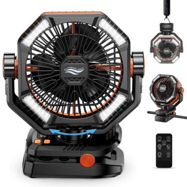Imagem de Ventilador de acampamento ColdSky 8196S com motor duplo 20000mAh com c