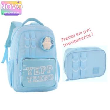 Imagem de Kit Mochila Feminina Juvenil Acompanha Bichinho de Pelúcia Frente Em P