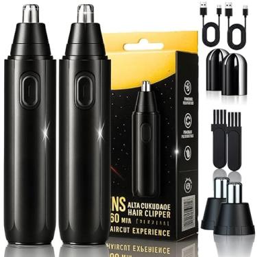 Imagem de Aparador de pelos nariz orelha masculino recarregável portátil silencioso motor potente lâmina USB removedor elétrico