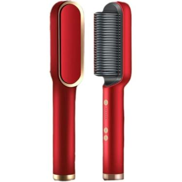 Imagem de Escova Alisadora Bivolt 5 Em 1 - Alisa, Hidrata, Modela, Alinha E Anti-Frizz(Vermelho)