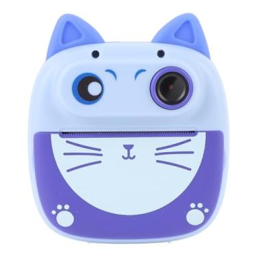 Imagem de Yunseity Câmera de Impressão Instantânea de Alta Definição Com Lente Dupla de 20 MP, Câmera de Viagem Compacta Com Zoom 4x para Meninos e Meninas, Tela HD de 2 Polegadas (Azul)
