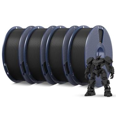 Imagem de SUNLU Pacote de filamentos PETG 4KG 1,75 mm, menos amarração e boa adesão de camada, precisão dimensional +/- 0,02 mm, bom filamento de embalagem a vácuo, 4 kg no total, 1 kg por carretel, 4 pretos