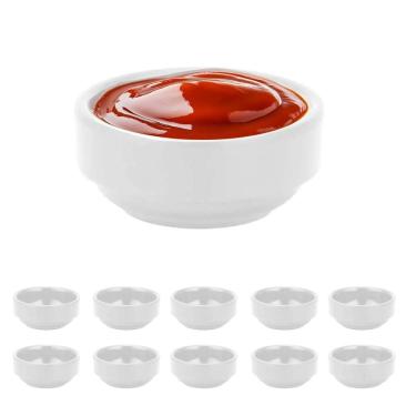 Imagem de 10Un Ramekin Molheira Redonda Melamina Pequena Molho 30Ml
