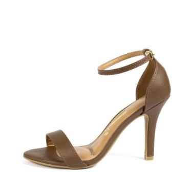 Imagem de Sandalia Vizzano Tira Larga Casual Salto Alto, 37, Marrom