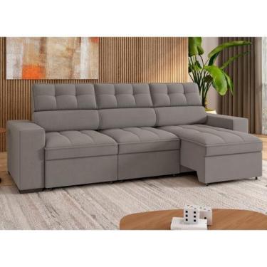 Imagem de Sofá 4 Lugares Retrátil e Reclinável Veludo Soft 290cm Grécia - Arte C