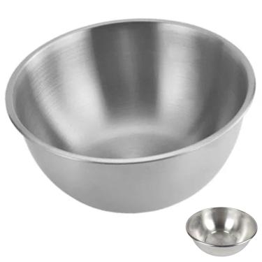 Imagem de Tigela Inox Bowl Bacia Cumbuca Receita Preparo Residencial Comercial Salada Fruta Resistente Multiuso Duravel
