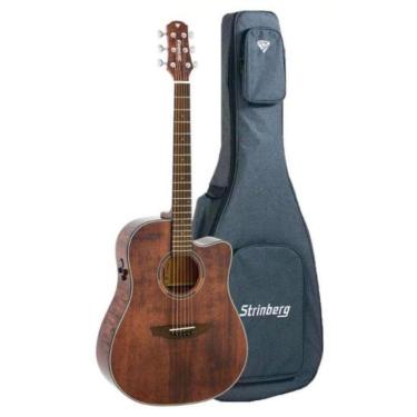 Imagem de Violão Folk Strinberg Diamond Dd1c Aço Eletroacústico Smoked Gloss
